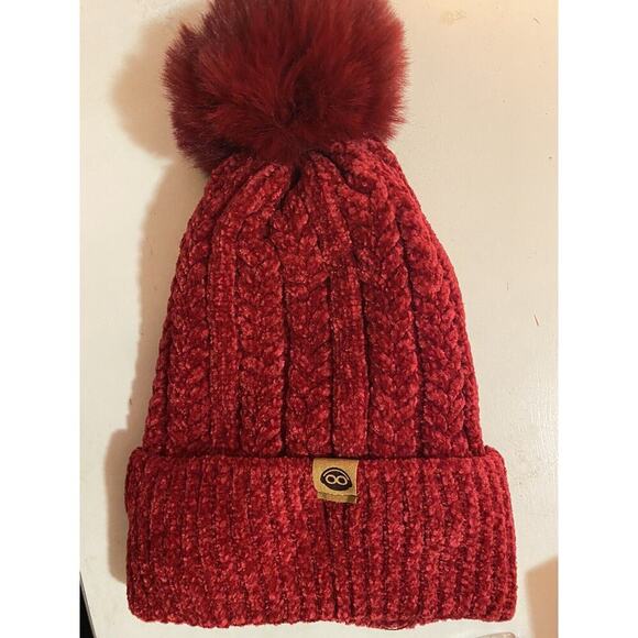 HaT Accessories - Dark Red Knit Hat Size Medium